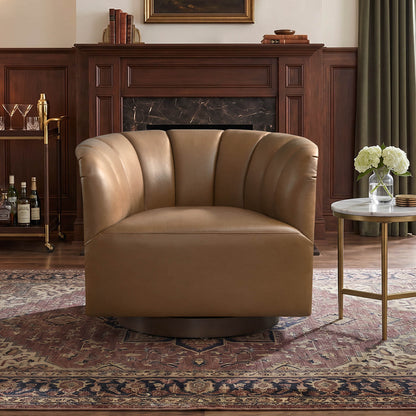 Retta Channel Barrel Swivel  Accent Chair