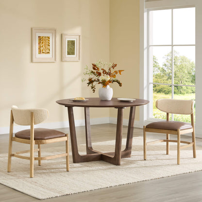 Rory Round Wood Cross-Base Dining Table