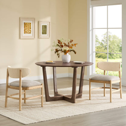 Rory Round Wood Cross-Base Dining Table