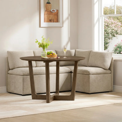 Rory Round Wood Cross-Base Dining Table