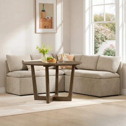 Rory Round Wood Cross-Base Dining Table