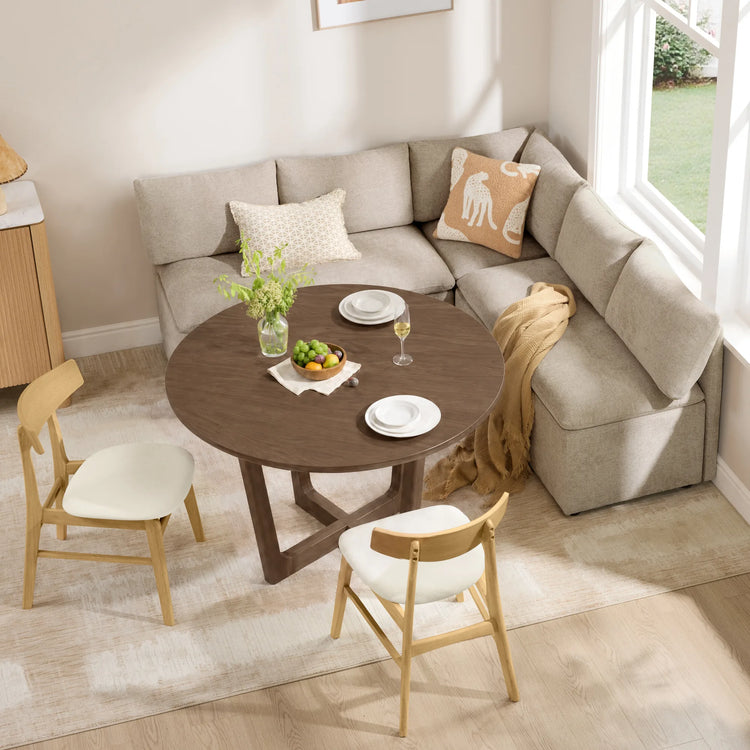 Rory Round Wood Cross-Base Dining Table