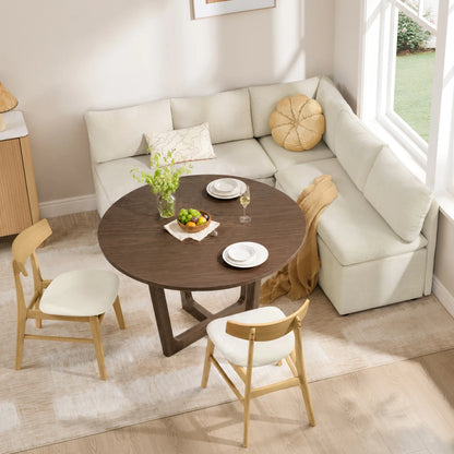 Rory Round Wood Cross-Base Dining Table