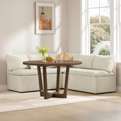 Rory Round Wood Cross-Base Dining Table
