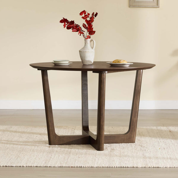 Rory Round Wood Cross-Base Dining Table