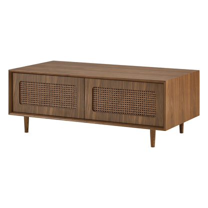 Rowan Ash Cane Storage Coffee Table with Two Drawers