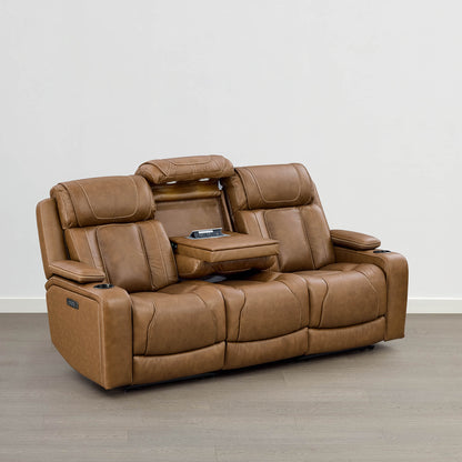 Sable Super Zero-Gravity Power Reclining Sofa with Flip-Down Table