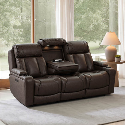 Sable Super Zero-Gravity Power Reclining Sofa with Flip-Down Table