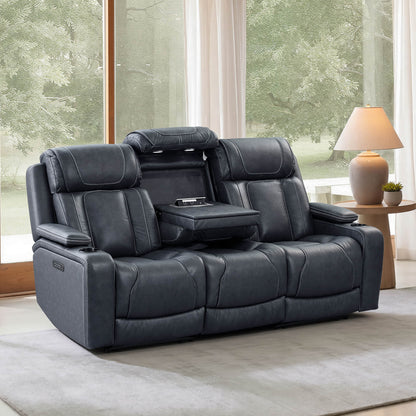 Sable Super Zero-Gravity Power Reclining Sofa with Flip-Down Table