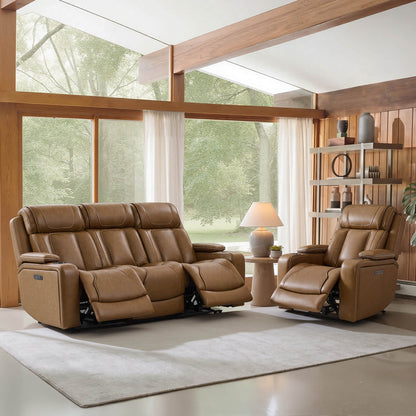 Sable Super Zero-Gravity Power Reclining Sofa with Flip-Down Table