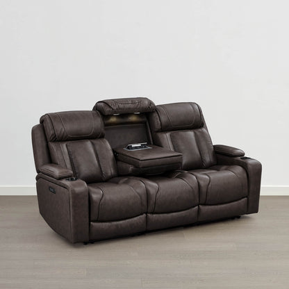 Sable Super Zero-Gravity Power Reclining Sofa with Flip-Down Table