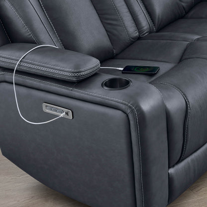 Sable Super Zero-Gravity Power Reclining Sofa with Flip-Down Table