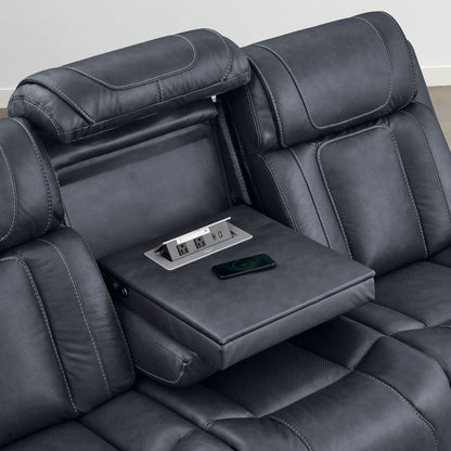 Sable Super Zero-Gravity Power Reclining Sofa with Flip-Down Table
