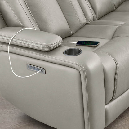 Sable Super Zero-Gravity Power Reclining Sofa with Flip-Down Table