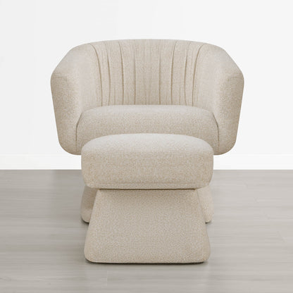 Sally Pleated Swivel Accent Chair with Ottoman