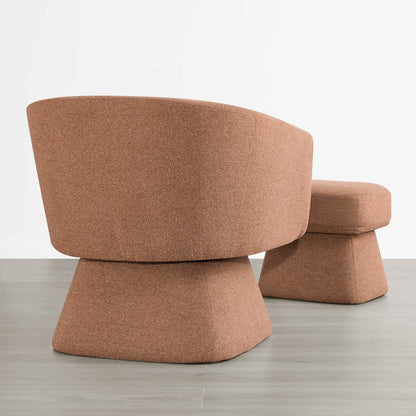 Sally Pleated Swivel Accent Chair with Ottoman