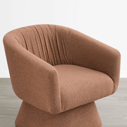Sally Pleated Swivel Accent Chair with Ottoman