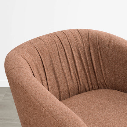 Sally Pleated Swivel Accent Chair with Ottoman