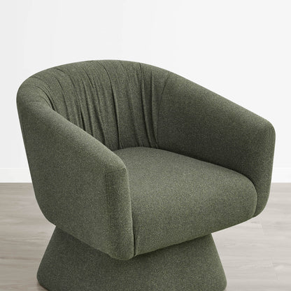 Sally Pleated Swivel Accent Chair with Ottoman