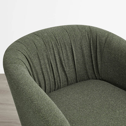 Sally Pleated Swivel Accent Chair with Ottoman