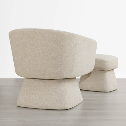 Sally Pleated Swivel Accent Chair with Ottoman