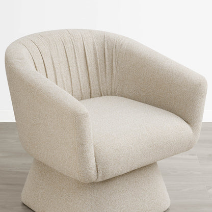 Sally Pleated Swivel Accent Chair with Ottoman