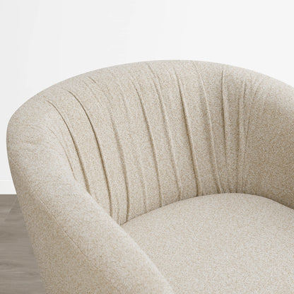 Sally Pleated Swivel Accent Chair with Ottoman