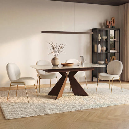 Sean Extendable Pandora Sintered Stone Dining Table,55"-79"