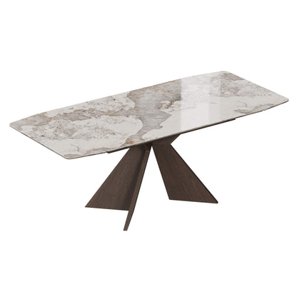Sean Extendable Pandora Sintered Stone Dining Table,55"-79"