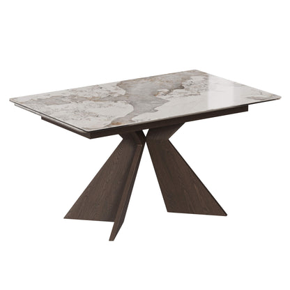 Sean Extendable Pandora Sintered Stone Dining Table,55"-79"