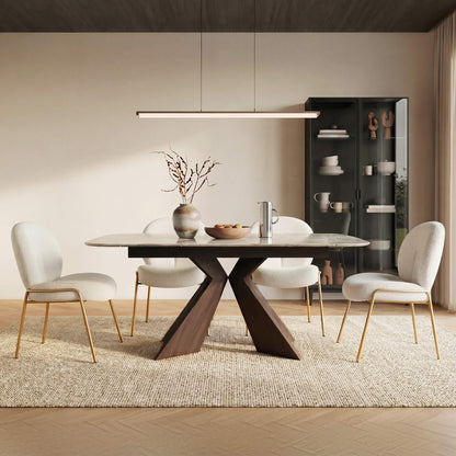 Sean Extendable Pandora Sintered Stone Dining Table,55"-79"