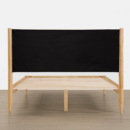 Solace Solid Wood Boucle Upholstered Bed
