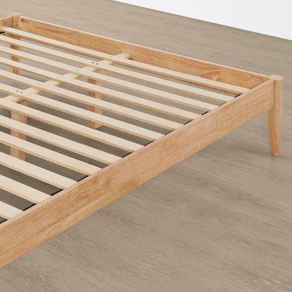 Solace Solid Wood Boucle Upholstered Bed
