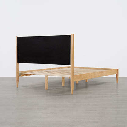 Solace Solid Wood Boucle Upholstered Bed