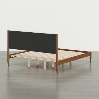 Solace Solid Wood Boucle Upholstered Bed