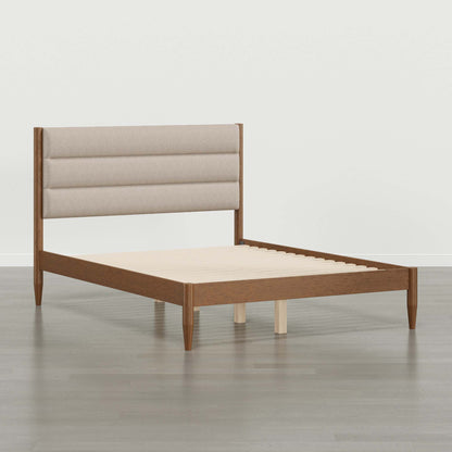 Solace Solid Wood Boucle Upholstered Bed