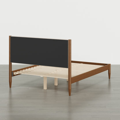 Solace Solid Wood Boucle Upholstered Bed