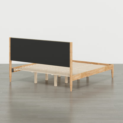 Solace Solid Wood Boucle Upholstered Bed