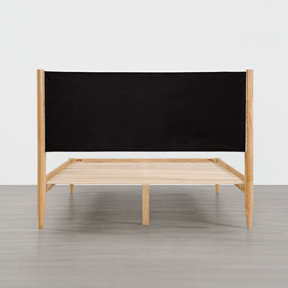 Solace Solid Wood Boucle Upholstered Bed