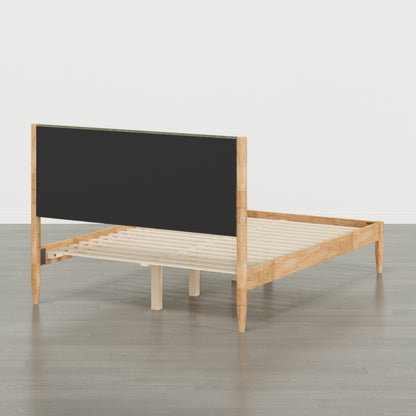 Solace Solid Wood Boucle Upholstered Bed