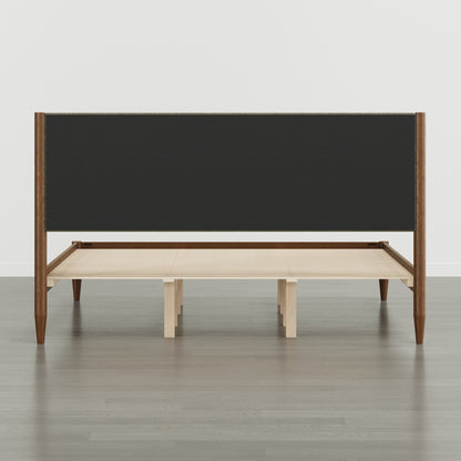 Solace Solid Wood Boucle Upholstered Bed