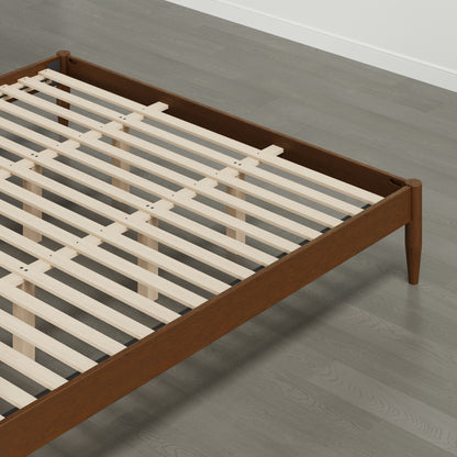 Solace Solid Wood Boucle Upholstered Bed