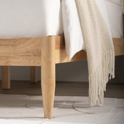 Solace Solid Wood Boucle Upholstered Bed