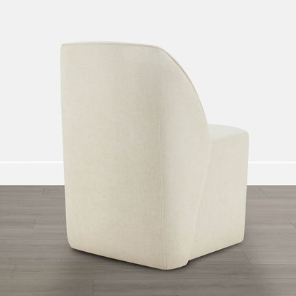 Soren Leather Rolling Dining Chair with Casters Base