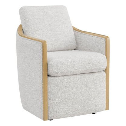 Talia Performance Boucle Rolling Dining Chair (Set of 2)