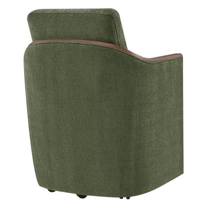 Talia Performance Boucle Rolling Dining Chair (Set of 2)