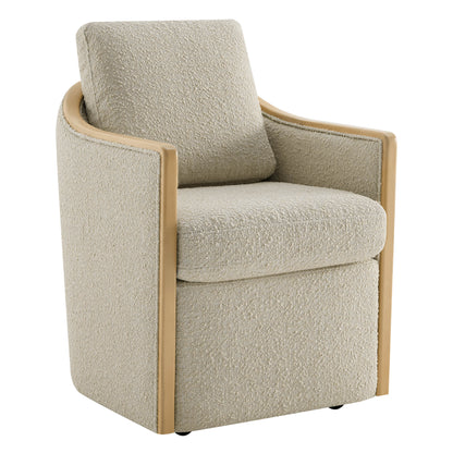 Talia Performance Boucle Rolling Dining Chair (Set of 2)