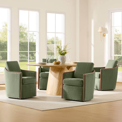 Talia Performance Boucle Rolling Dining Chair (Set of 2)