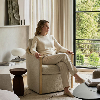 Talia Performance Boucle Rolling Dining Chair (Set of 2)