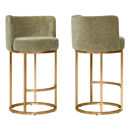 Tanya Modern Chenille Swivel Counter Stool (Set of 2)